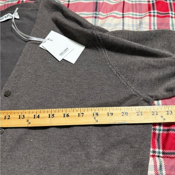 GRACE KARIN size XL brown open front button up soft knit cardigan long sleeve - Picture 7 of 12